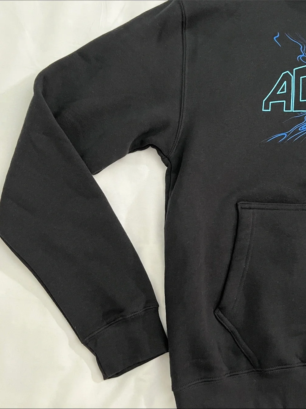 Adidas Originals Black Blue Graphic Trefoil Hoodie M